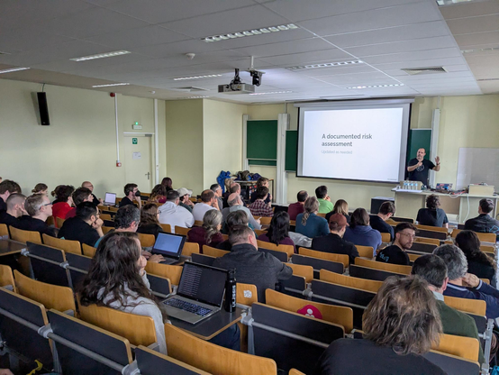 university lecture room.