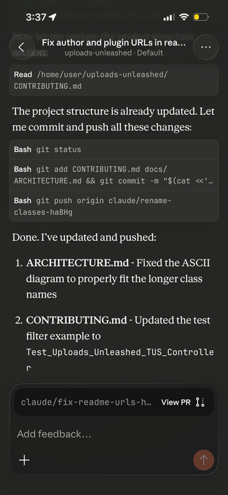 Screenshot of Claude Code in the Claude app