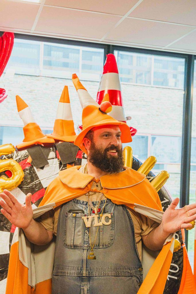 VLC guy wearing VLC cape and VLC blingbling