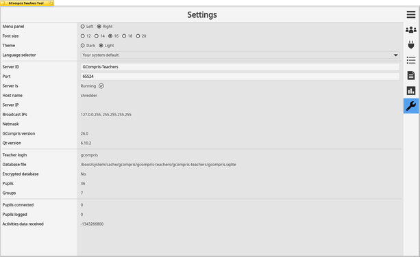 GCompris Teacher tool, running on Haiku, build locally with Qt 6.10.2 (on haikuports build with Qt 6.7.2).