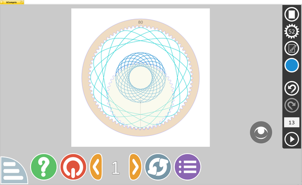 New drawing tool for GCompris, due to the lack of hardware acceleration build is done with software rendering, if you still want to launch it you can do in Terminal with:

GCompris --launch drawing_wheels