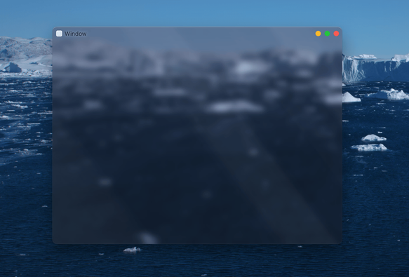 A macOS window with glass reflection effect, resembling a Windows 7-style Aero window.