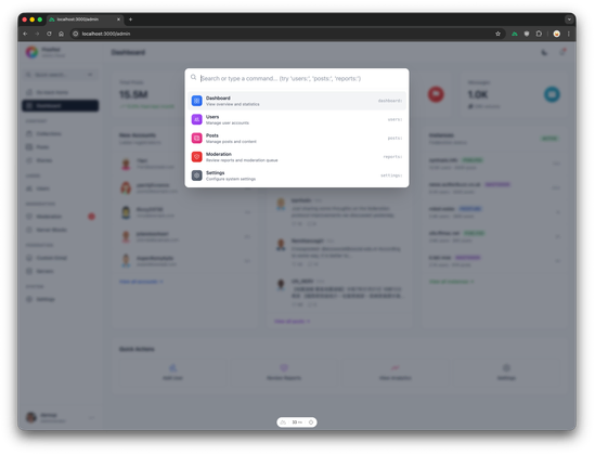 Pixelfed Admin Dashboard Search preview