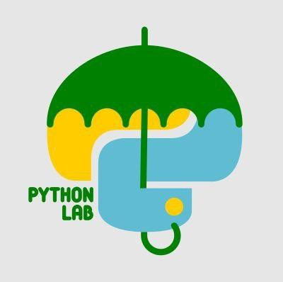 Logo do Garoa Python Lab. Um guarda-chuva do Garoa com uma cobrinha do Python saindo de dentro