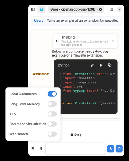 screenshot of the app