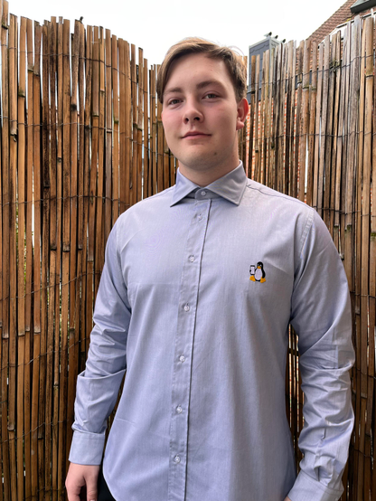 our model with the shirt