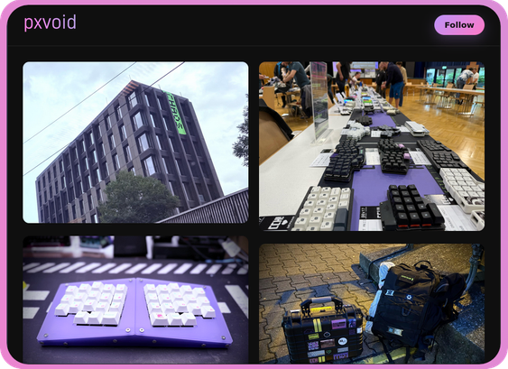 Screenshot of pxvoid. A federated webgallery. 