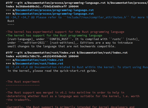 Screenshot from the first linked page that removes the experimental classification.