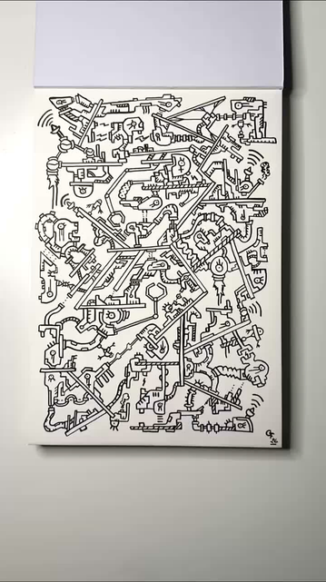 A timelapse of a doodle being colored