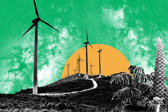  (image source: United Nations) Wind turbines in an artistic landscape