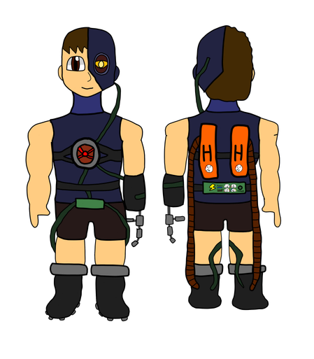 My main persona Novem. He is a cyborg, he has a prosthetic on his right arm. 
