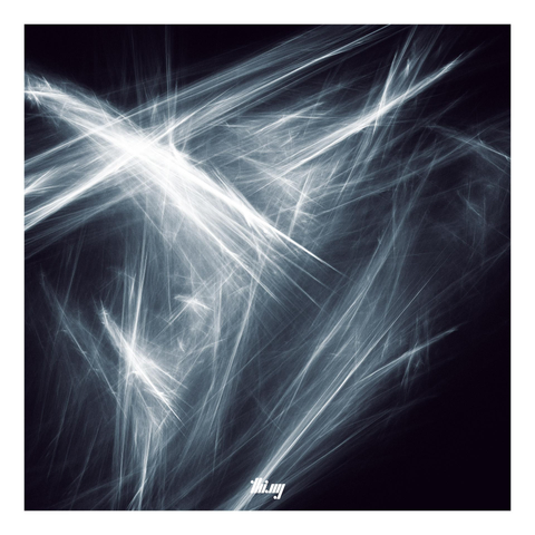 Simulated monochrome photograph of light streaks created by an IFS fractal.