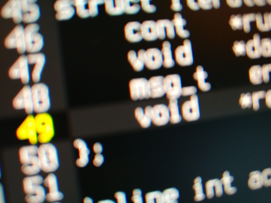 blurry pic of some C code