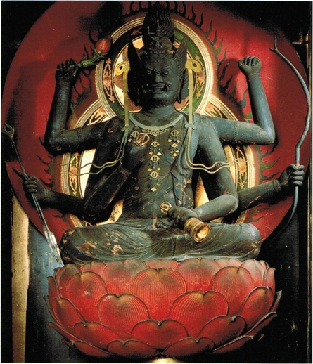 #AizenMyōō (愛染明王) dating to the #Heian period (794-1185) at the Shunjōdō Hall (俊乗堂) of Tōdai-ji in Nara, #Japan.
#BuddhistArt #Buddhism