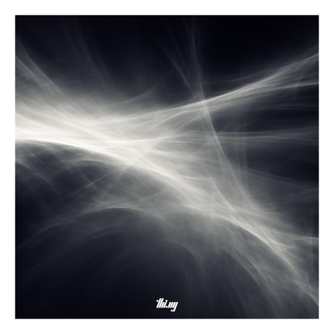Simulated monochrome photograph of light streaks created by an IFS fractal.