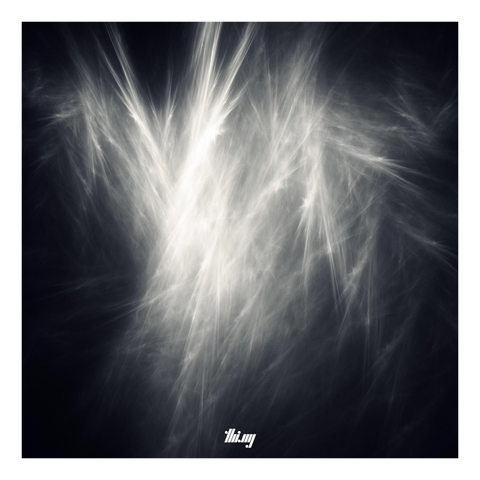 Simulated monochrome photograph of light streaks created by an IFS fractal.