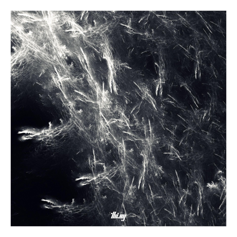 Simulated monochrome photograph of light streaks created by an IFS fractal.