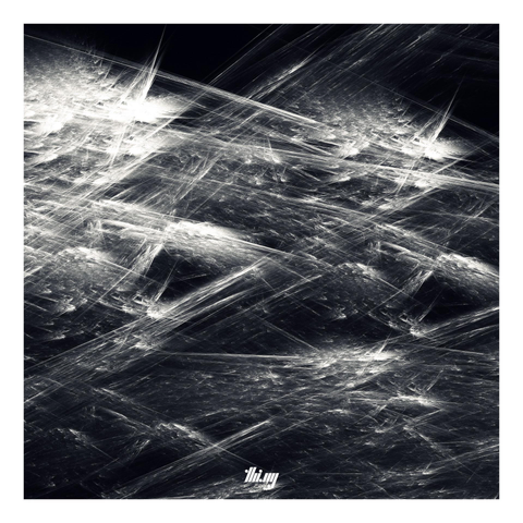 Simulated monochrome photograph of light streaks created by an IFS fractal.