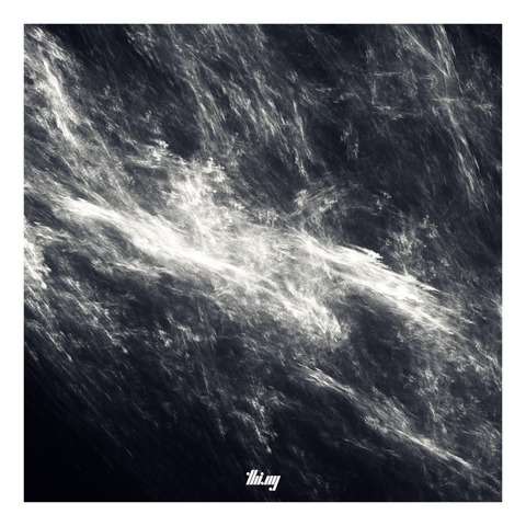 Simulated monochrome photograph of light streaks created by an IFS fractal.