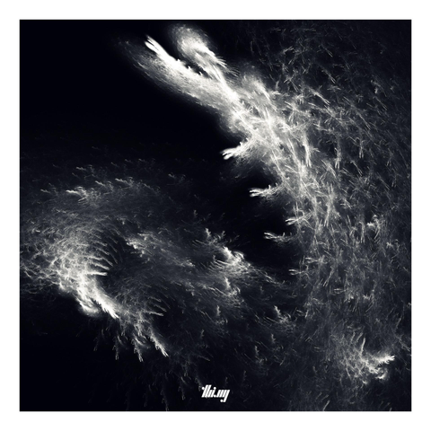 Simulated monochrome photograph of light streaks created by an IFS fractal.