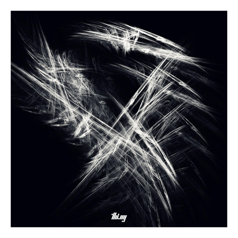 Simulated monochrome photograph of light streaks created by an IFS fractal.