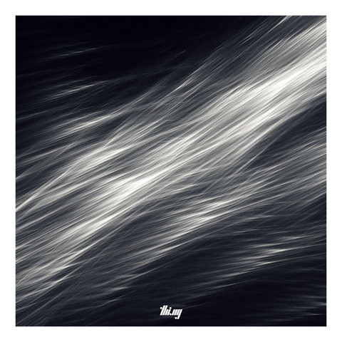 Simulated monochrome photograph of light streaks created by an IFS fractal.