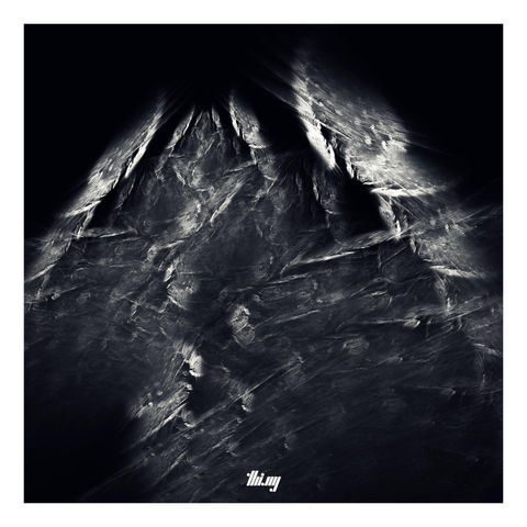 Simulated monochrome photograph of abstract light streaks created by an IFS fractal. 