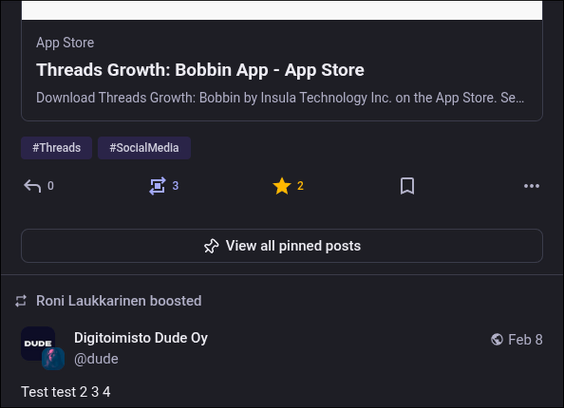 Button in Mastodon UI
