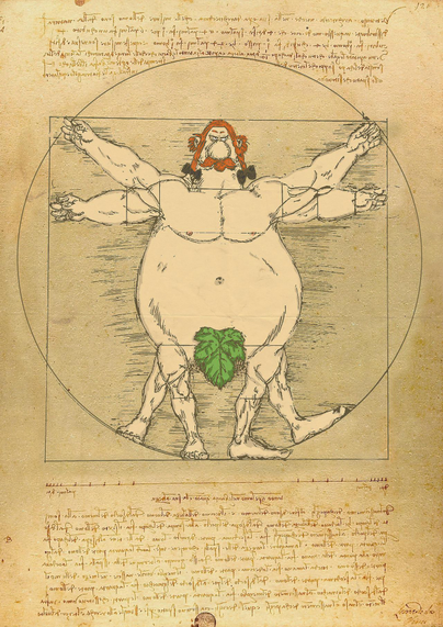 Le célèbre dessin de Léonard de Vinci, l’Obélix de Vitruve, illustre la volonté de définir un gaulois idéal. Les proportions de ce fier guerrier aux bras écartés, qui s’inscrit à la fois dans un cercle et un carré, respecteraient, elles aussi, le rapport du nombre d’or : 1,618