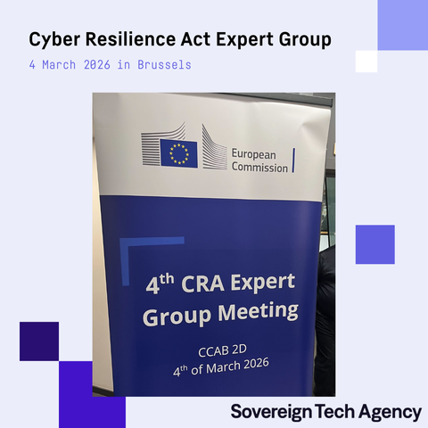 Graphic titled
Cyber Resilience Act Expert Group
4 March 2026 in Brussels
A pop-up banner is visible with the European Commision logo, with the meeting information below:
4th CRA Expert Group Meeting
CCAB 2D
4th of March 2026