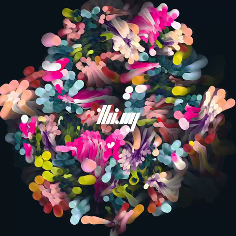 1 minute generative animation of 1000 agents/boids exhibiting self-organizing flocking behaviors. The boids are grouped in 6 different types. The colors are chosen from generated gradients. Each agent has pseudo-3D appearance and is leaving a very slowly fading trail, creating aesthetics reminiscent of sea anemones...