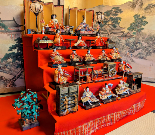 Our doll display at the teahouse.