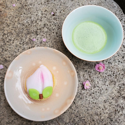 Peach castella from Nagasaki.