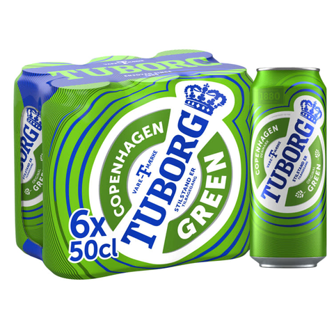 Tuborg Pack: A six-pack of Tuborg Grøn