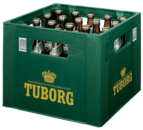 Tuborg Repo: A crate of Tuborg Øl.