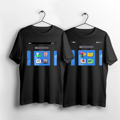 T-shirt design: a pixelart variant of gnome-shell.