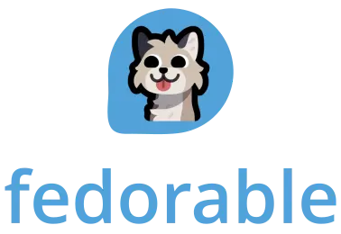 A screenshot of the Fedora logo covered with the floofBlep emoji with fedorable written below instead of fedora.