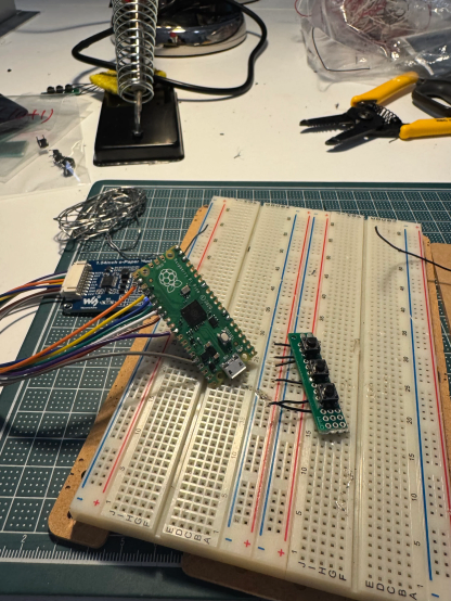 Half soldered Raspberry Pi Pico