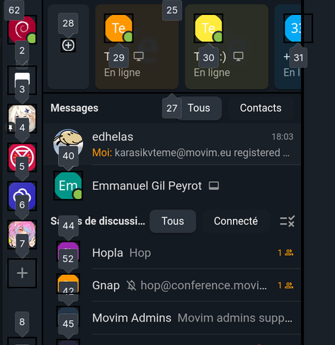 Keyboard navitation in Movim
