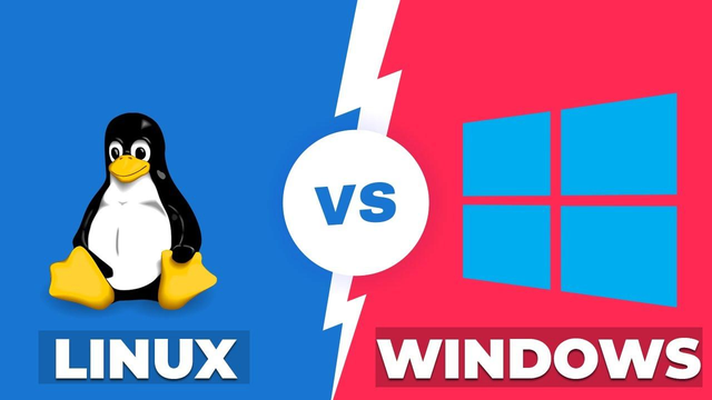 graphic showing Linux VS Windows