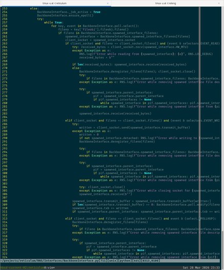 Screenshot of Reticulum's source taking up a large portion of the horizontal real estate with just whitespace.
