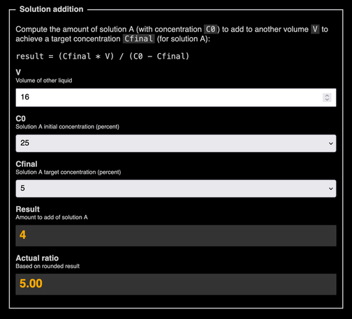 Cropped screenshot of the linked tool, showing the 3rd of the three calculators.