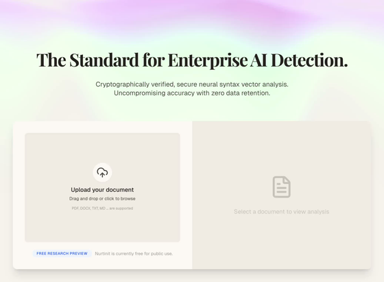 A screen recording shows a document upload process for an AI detection tool, displaying a file named "2415.04556v2.docx" being analyzed. The analysis results show a similarity score of 19%, concluding that the document is human-written with no significant AI patterns detected.