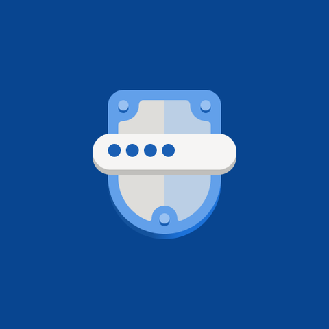 App icon for BitRitter in the GNOME icon style. A light blue shield with a thick darker blue border. Overlayed is a password field.