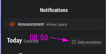 the mentions item is a nice checkbox