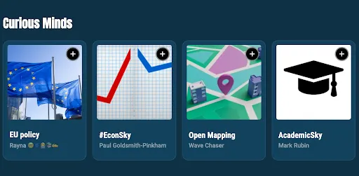 A screenshot of the Curious Minds section of Flipboard's Surf website. 