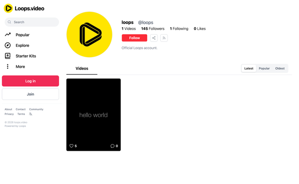 Loops Profile with the new guest buttons