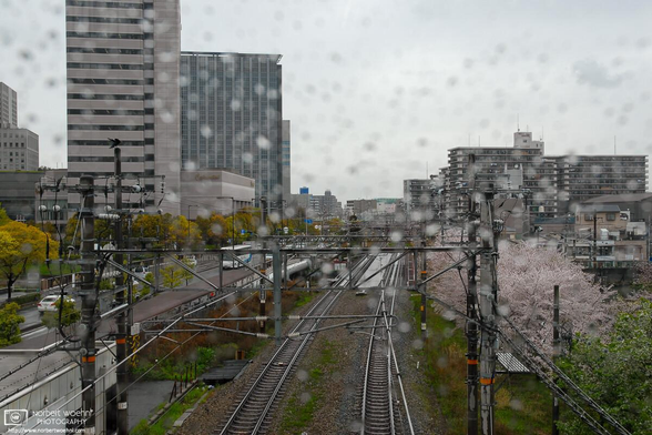 Scenery around Osakajo-Koen Station in Osaka, Japan