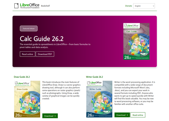 Screenshot of bookshelf