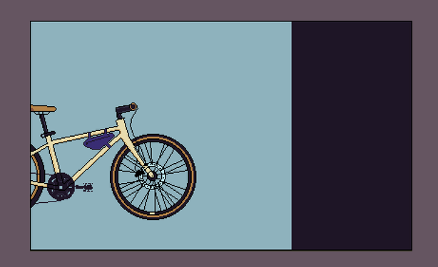 Bike drawing in pixel art style